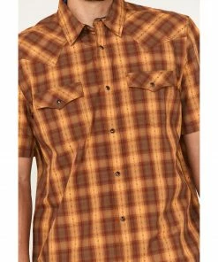 Moonshine Spirit Men's Sunset Stroll Plaid Snap Western Shirt  -Moonshine Spirit Shop 2000373904 701 P3