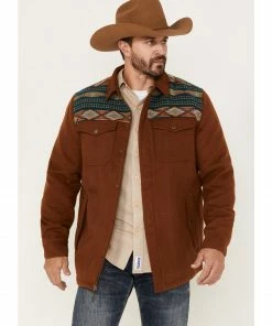 Moonshine Spirit Men's Jarvis Southwestern Wool Shacket Brown