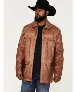 Moonshine Spirit Men's Garment Dye Moto Jacket Lt Brown -Moonshine Spirit Shop 2000373957 281 P1 1