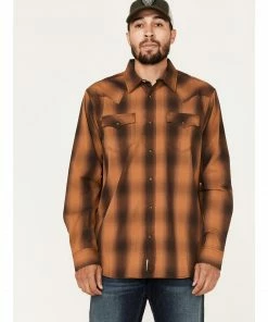 Moonshine Spirit Men's Gold Nugget Large Plaid Snap Western Shirt 