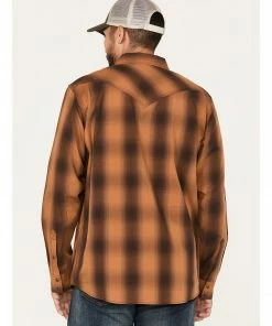 Moonshine Spirit Men's Gold Nugget Large Plaid Snap Western Shirt  -Moonshine Spirit Shop 2000374113 710 P4