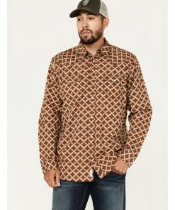 Moonshine Spirit Men's Back Stage Medallion Print Snap Western Shirt 