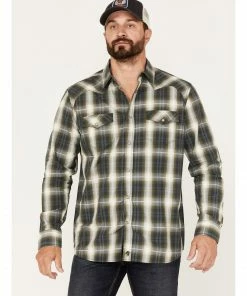Moonshine Spirit Men's All Day Long Large Plaid Snap Western Shirt 