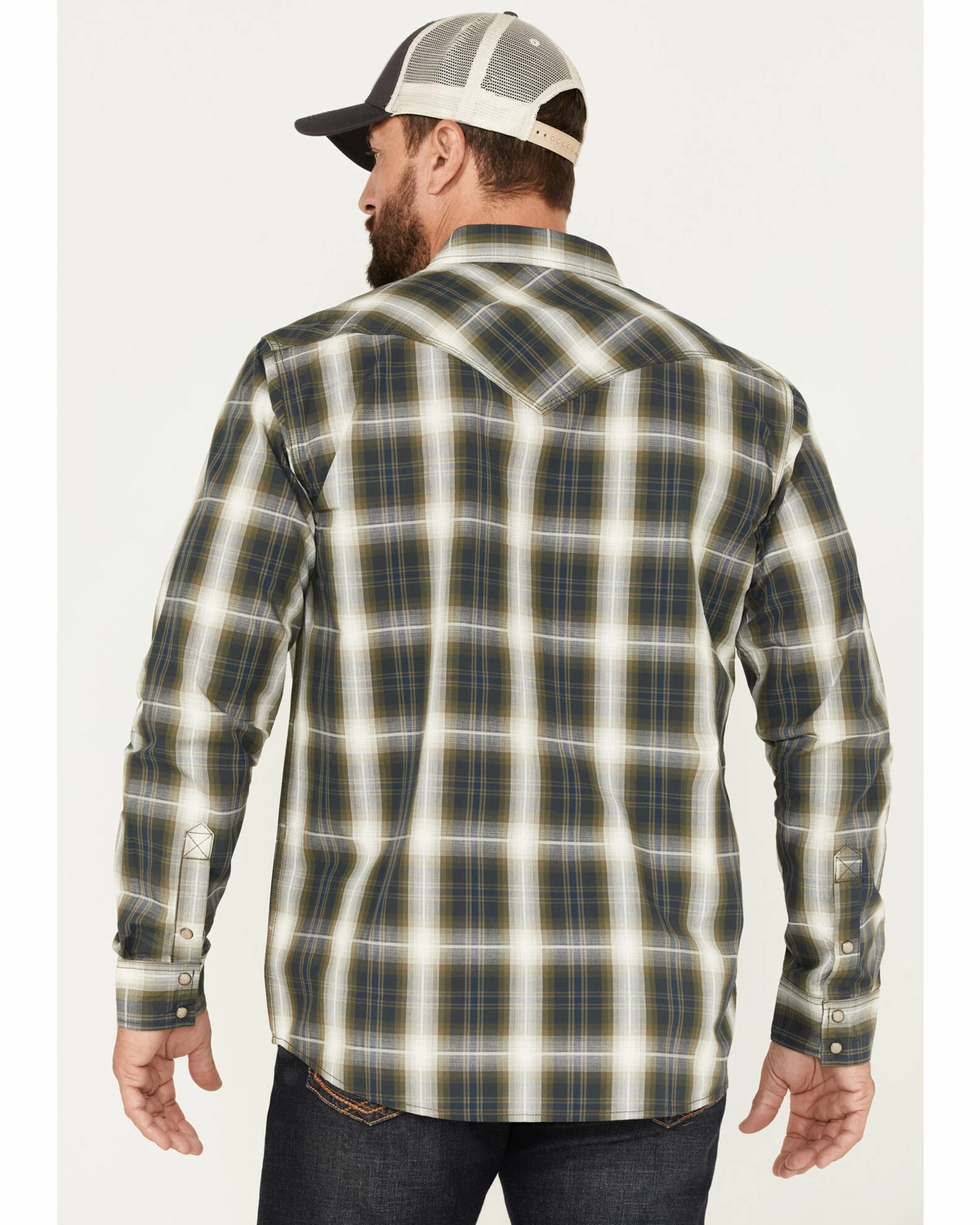 Moonshine Spirit Men's All Day Long Large Plaid Snap Western Shirt 4 Moonshine Spirit Men's All Day Long Large Plaid Snap Western Shirt - Image 4