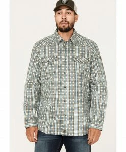 Moonshine Spirit Men's Rough Patch Plaid Snap Western Shirt 