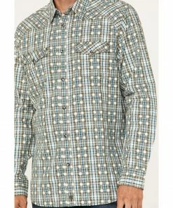 Moonshine Spirit Men's Rough Patch Plaid Snap Western Shirt  -Moonshine Spirit Shop 2000374118 110 P3