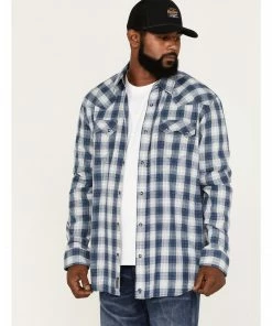 Moonshine Spirit Men's Propane Plaid Snap Western Flannel Shirt  Navy -Moonshine Spirit Shop 2000374138 410 P1 1