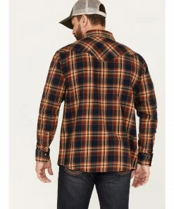 Moonshine Spirit Men's Rusted Still Plaid Snap Western Flannel Shirt Navy 8 Moonshine Spirit Men's Rusted Still Plaid Snap Western Flannel Shirt Navy -Moonshine Spirit Shop 2000374140 410 P4