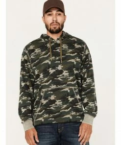 Moonshine Spirit Men's Now You See Me Burnout Camo Hooded Sweatshirt  Olive