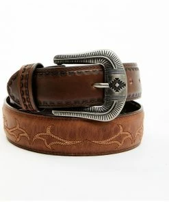 Moonshine Spirit Men's Crazy Horse Vintage Western Belt Brown