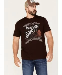Moonshine Spirit Men's Guitar Logo Graphic T-Shirt Burgundy