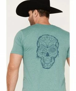 Moonshine Spirit Men's Sugar Skull Graphic T-Shirt Green -Moonshine Spirit Shop 2000374870 300 P4