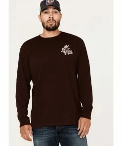 Moonshine Spirit Men's Guitar Floral Print Long Sleeve T-Shirt 