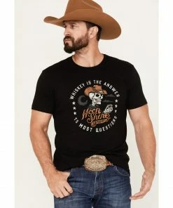 Moonshine Spirit Men's Skull Drinker Short Sleeve T-Shirt Black