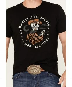Moonshine Spirit Men's Skull Drinker Short Sleeve T-Shirt Black -Moonshine Spirit Shop 2000380259 001 P3