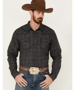 Moonshine Spirit Men's Medallion Print Long Sleeve Western Snap Shirt Black -Moonshine Spirit Shop 2000380510 001 P1 1