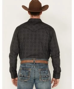 Moonshine Spirit Men's Medallion Print Long Sleeve Western Snap Shirt Black -Moonshine Spirit Shop 2000380510 001 P4