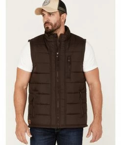 Moonshine Spirit Men's Pine Straw Puffer Vest Brown -Moonshine Spirit Shop 2000380580 200 P1 1