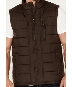 Moonshine Spirit Men's Pine Straw Puffer Vest Brown -Moonshine Spirit Shop 2000380580 200 P3